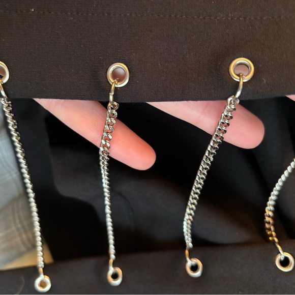 NBD Sweet November One Shoulder Silver Chain High Slit Little Black Dress sz S - Picture 13 of 13